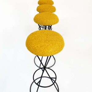 Yellow Swivel Iron Bar Stools2