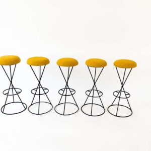 Yellow Swivel Iron Bar Stools9